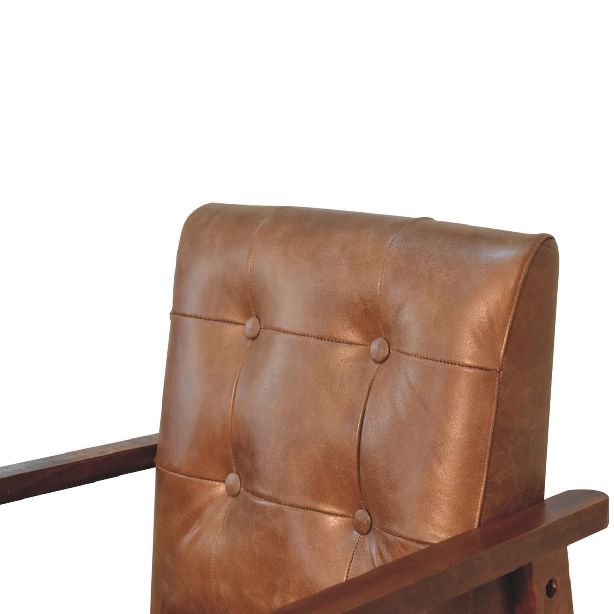 Couch.com Buffalo Leather Chair Brown, with Storage, Wood Construction, Dark Brown Finish by Couch.com