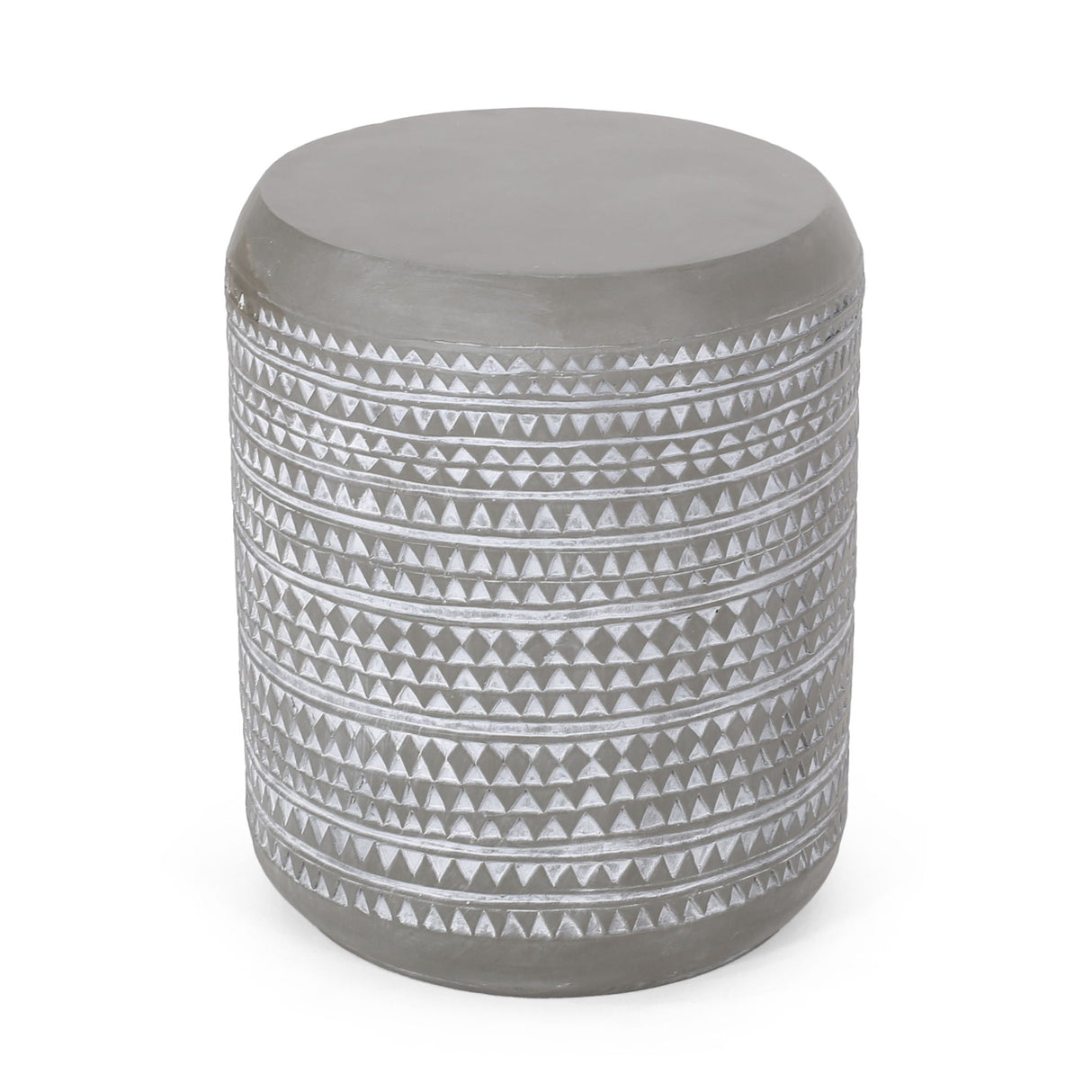 Outdoor Side Table With Cylindrical Shape - White by Couch.com