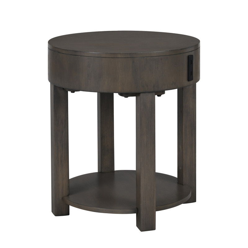 Jonah - MDF End Table With USB Ports - Light Brown by Couch.com