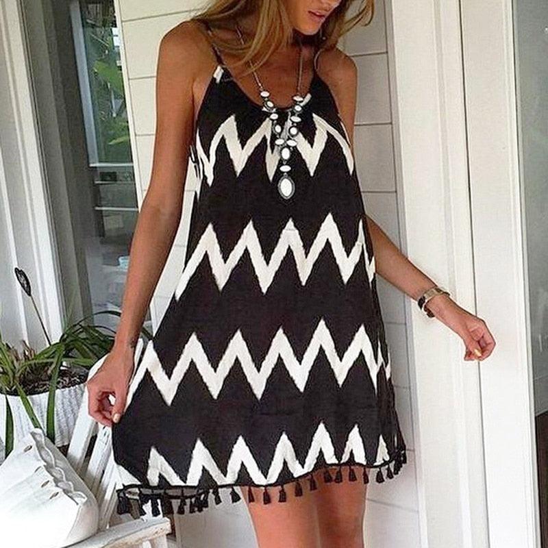 Beach Cover Ups Stripe Bikini Cover Up For Women With Tassel Summer Beach Dress Women Summer Casual Swing T Shirt Dresses Beach Cover Up Loose Dress Ladies Swimsuit Plus Size Beachwear