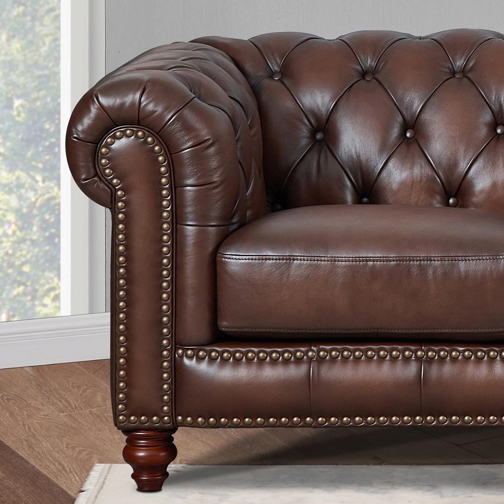 Alton Bay-Top Grain Leather Chair - Brown by Couch.com