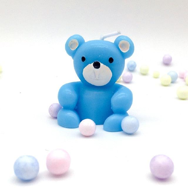 Bear Candle Birthday Cake Props Topper Card Cute Fantasy Cup Dessert Smiley Love Bear Table Dress Up Cake Props Party Cake Decor Supplies Toppers Birthday Cupcake Topper Various Cake Decorations for Birthday Party Photo Prop