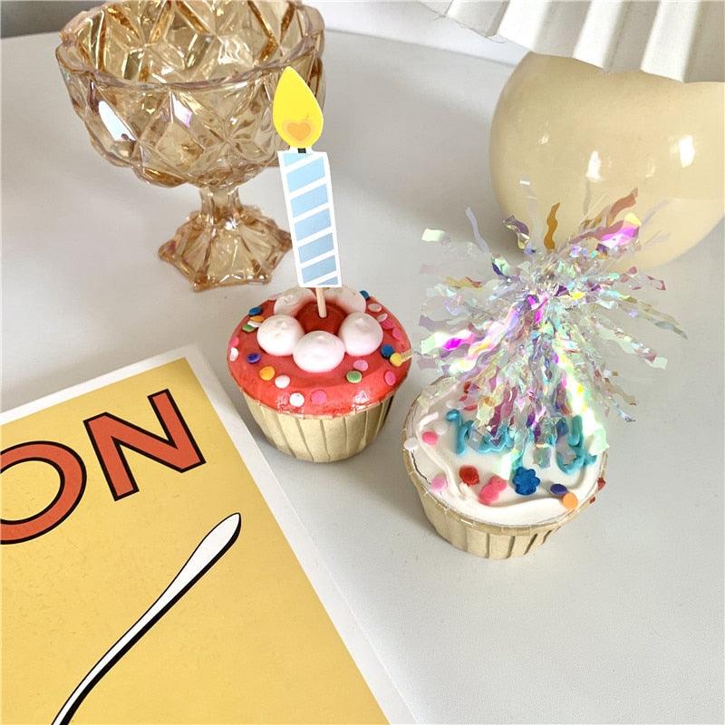 Bear Candle Birthday Cake Props Topper Card Cute Fantasy Cup Dessert Smiley Love Bear Table Dress Up Cake Props Party Cake Decor Supplies Toppers Birthday Cupcake Topper Various Cake Decorations for Birthday Party Photo Prop