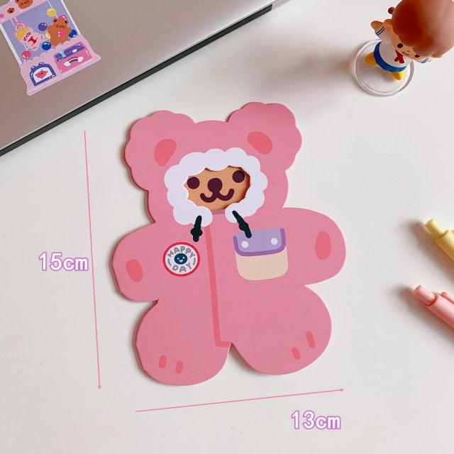 Bear Candle Birthday Cake Props Topper Card Cute Fantasy Cup Dessert Smiley Love Bear Table Dress Up Cake Props Party Cake Decor Supplies Toppers Birthday Cupcake Topper Various Cake Decorations for Birthday Party Photo Prop
