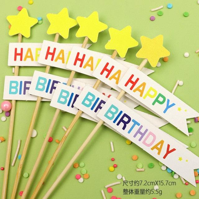 Bear Candle Birthday Cake Props Topper Card Cute Fantasy Cup Dessert Smiley Love Bear Table Dress Up Cake Props Party Cake Decor Supplies Toppers Birthday Cupcake Topper Various Cake Decorations for Birthday Party Photo Prop
