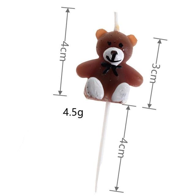 Bear Candle Birthday Cake Props Topper Card Cute Fantasy Cup Dessert Smiley Love Bear Table Dress Up Cake Props Party Cake Decor Supplies Toppers Birthday Cupcake Topper Various Cake Decorations for Birthday Party Photo Prop