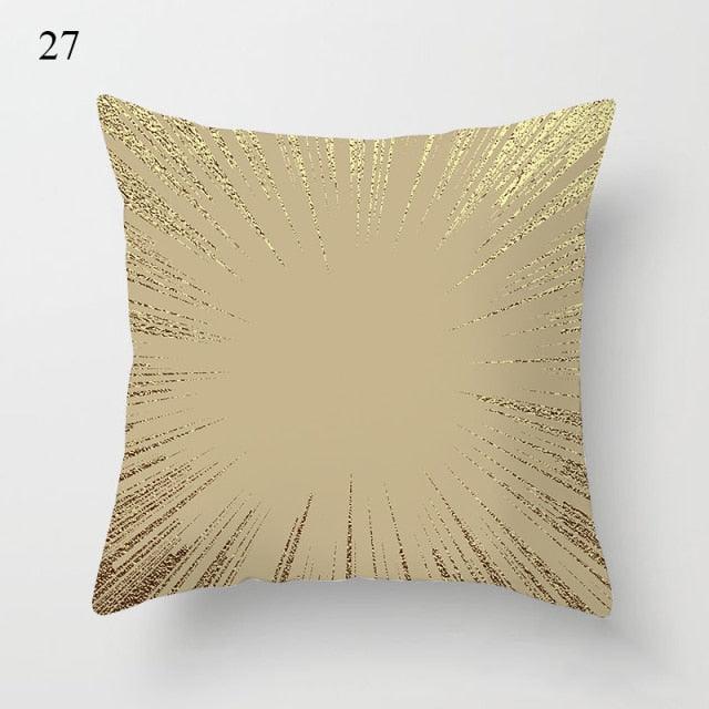 Beautiful Gold Print Pillow Cover Home Cotton Modern Decorative Pillowcase Gold Cushion Cases Decorative Cushions For Sofa Seat Covers Pillow Case