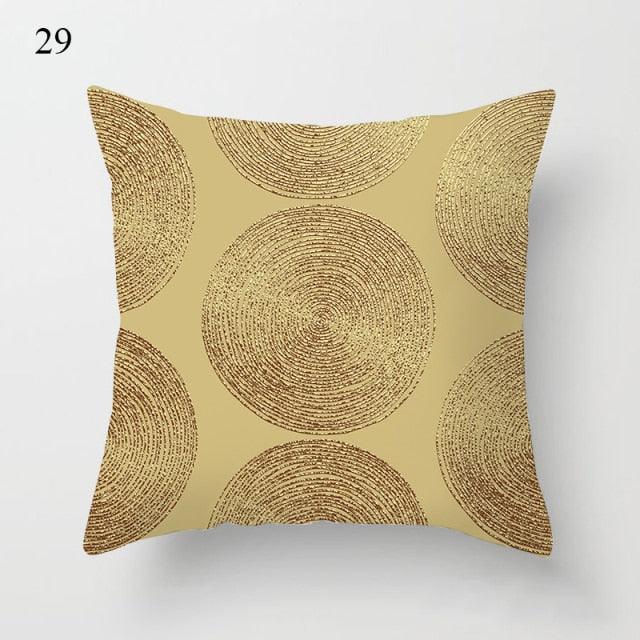 Beautiful Gold Print Pillow Cover Home Cotton Modern Decorative Pillowcase Gold Cushion Cases Decorative Cushions For Sofa Seat Covers Pillow Case