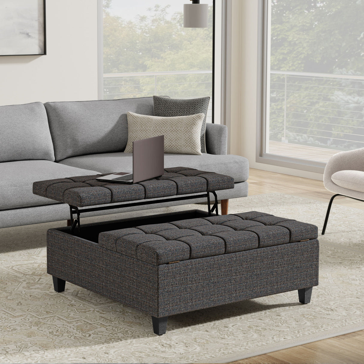 Harrison - Upholstered Coffee Table Storage Ottoman by Couch.com