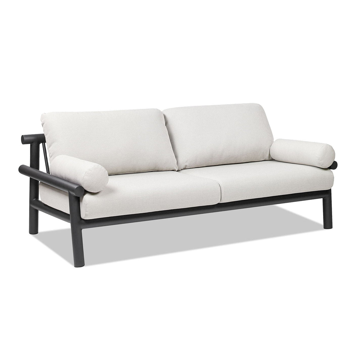Zara - Dowel Frame Bolster Patio Deep Seating Sofa - Wheat Beige Axroma Olefin by Couch.com