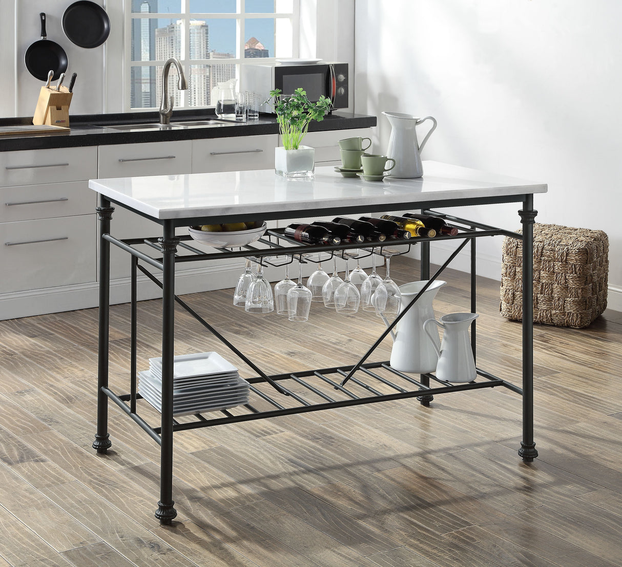 Mera - Marble Top Kitchen Island - Gray / Marble by Couch.com