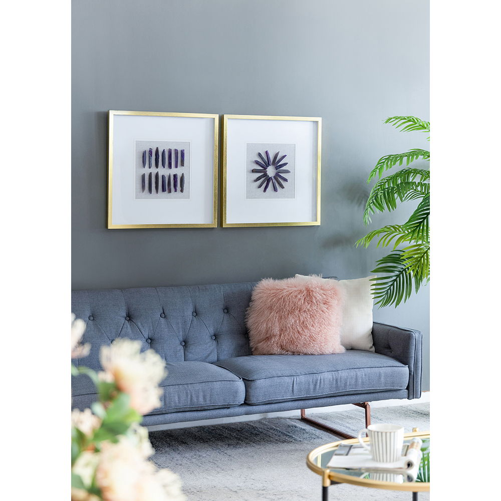 Grace Purple Agate Shadow Boxes Wall Art (Set of 2) - Multicolor by Couch.com