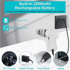 2-in-1 Cordless Vacuum Cleaner and Air Duster Rechargeable Handheld Compressed Air Duster by DirectDeals