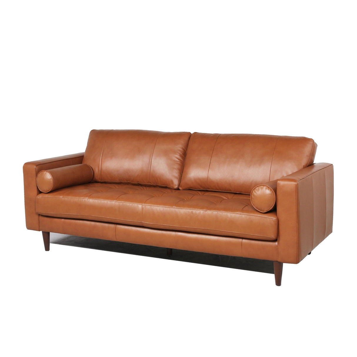 Mid-Century Tufted, Leather Sofa by Couch.com