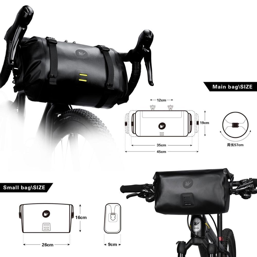 Bicycle Bag Waterproof Big Capacity Handlebar Bag 2 Piece Front Tube Cycling Bag Bike Accessories Bike Bag Waterproof Bike Handlebar Bag Bicycle For Sport Bicycle Cycling Accessories