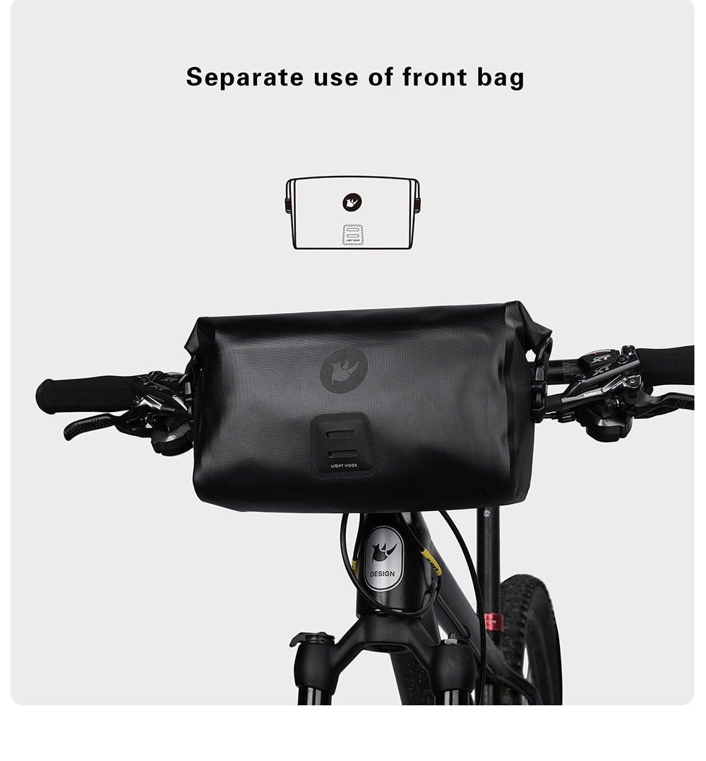 Bicycle Bag Waterproof Big Capacity Handlebar Bag 2 Piece Front Tube Cycling Bag Bike Accessories Bike Bag Waterproof Bike Handlebar Bag Bicycle For Sport Bicycle Cycling Accessories