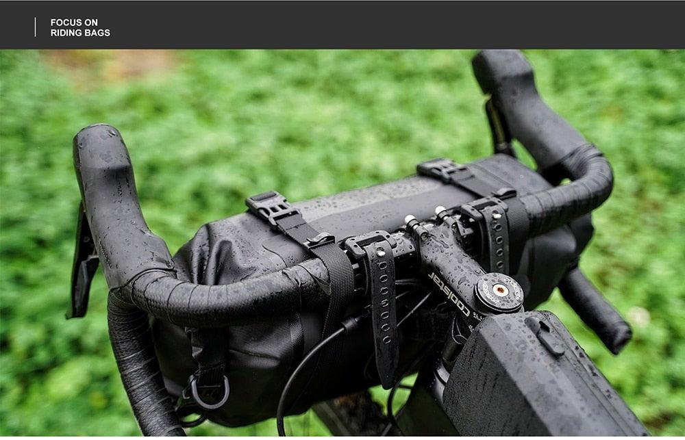Bicycle Bag Waterproof Big Capacity Handlebar Bag 2 Piece Front Tube Cycling Bag Bike Accessories Bike Bag Waterproof Bike Handlebar Bag Bicycle For Sport Bicycle Cycling Accessories