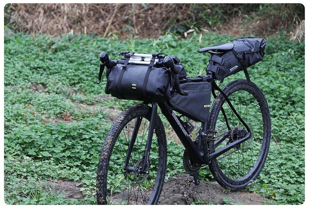 Bicycle Bag Waterproof Big Capacity Handlebar Bag 2 Piece Front Tube Cycling Bag Bike Accessories Bike Bag Waterproof Bike Handlebar Bag Bicycle For Sport Bicycle Cycling Accessories