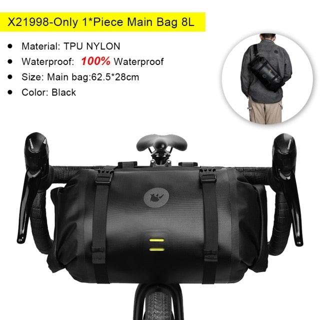 Bicycle Bag Waterproof Big Capacity Handlebar Bag 2 Piece Front Tube Cycling Bag Bike Accessories Bike Bag Waterproof Bike Handlebar Bag Bicycle For Sport Bicycle Cycling Accessories