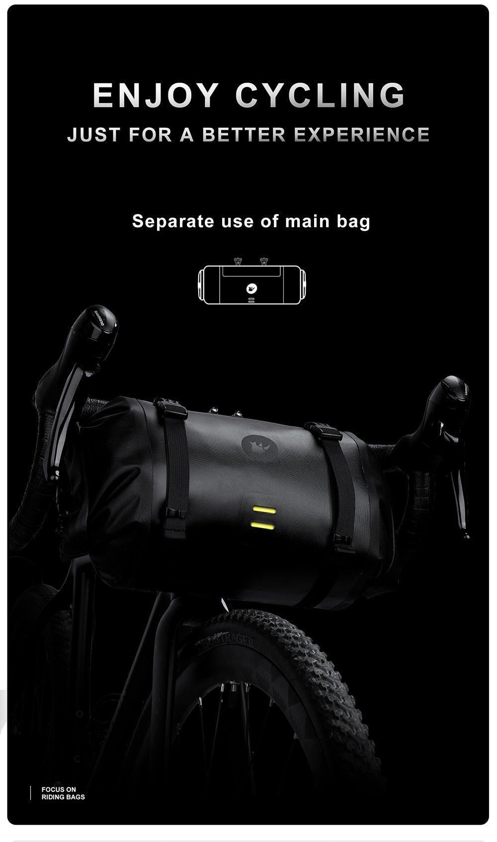 Bicycle Bag Waterproof Big Capacity Handlebar Bag 2 Piece Front Tube Cycling Bag Bike Accessories Bike Bag Waterproof Bike Handlebar Bag Bicycle For Sport Bicycle Cycling Accessories