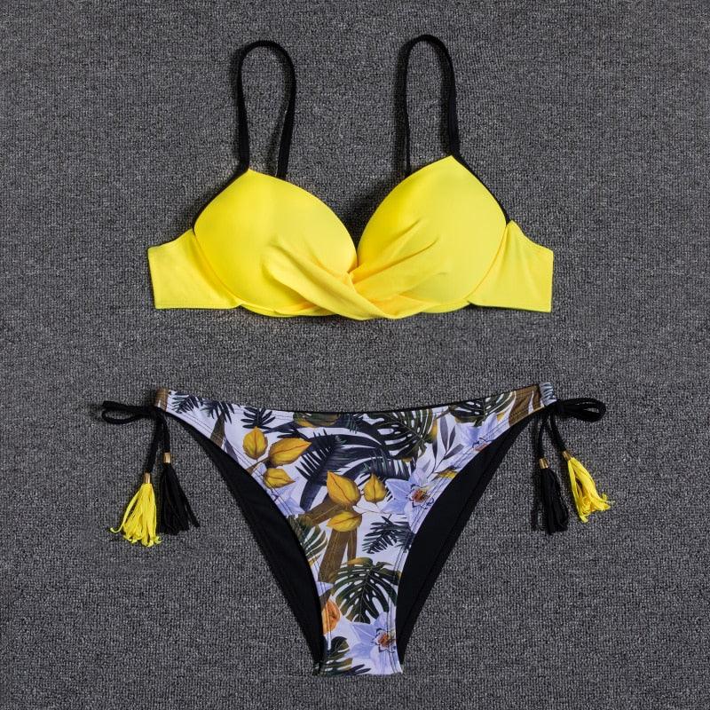Bikini Push Up Swimwear Bikini Set Pink Swimwear Women Micro Swimsuit Female Bandage Bikini Beach Wear Swimming Two-Piece Swimsuit Summer Swimsuit for Women