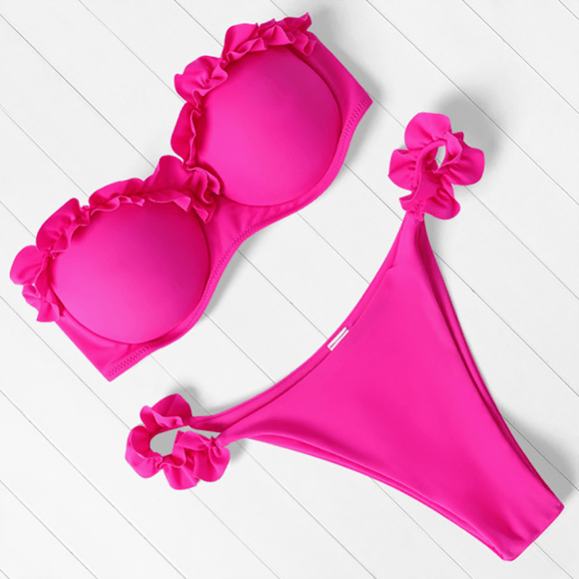 Bikini Set High Cut Solid Swimsuit Women Swimwear Push Up Bathing Suit Beachwear Leopard Bikini Women's Ribbed Underwire Bikini High Cut Bikini V Swimwear Butterfly Print High Leg Bikini Swimsuit
