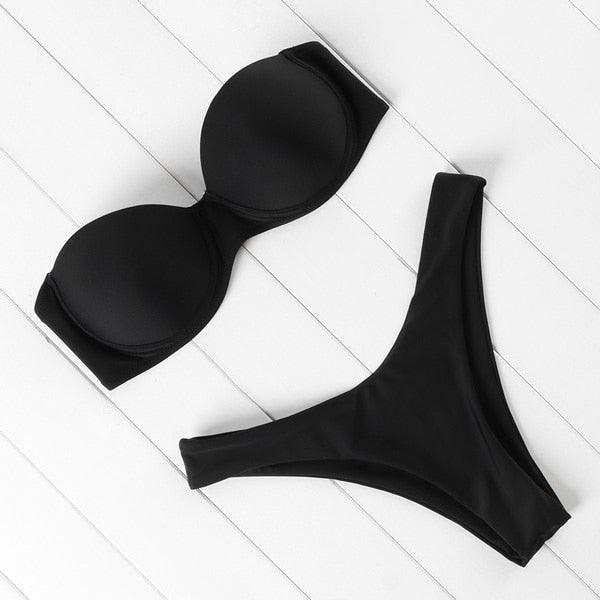 Bikini Set High Cut Solid Swimsuit Women Swimwear Push Up Bathing Suit Beachwear Leopard Bikini Women's Ribbed Underwire Bikini High Cut Bikini V Swimwear Butterfly Print High Leg Bikini Swimsuit
