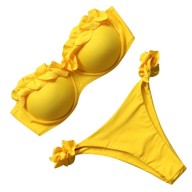 Bikini Set High Cut Solid Swimsuit Women Swimwear Push Up Bathing Suit Beachwear Leopard Bikini Women's Ribbed Underwire Bikini High Cut Bikini V Swimwear Butterfly Print High Leg Bikini Swimsuit