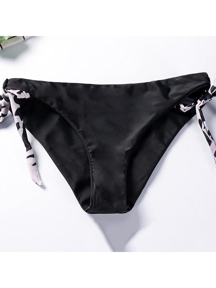 Bikini Sets Solid Color Swimsuit Mid-Waist Gather Cup Bikinis Women Swimwear Female Bathing Suits Beach wear Two Piece Swimsuits Triangle Bikini swimsuits for Women