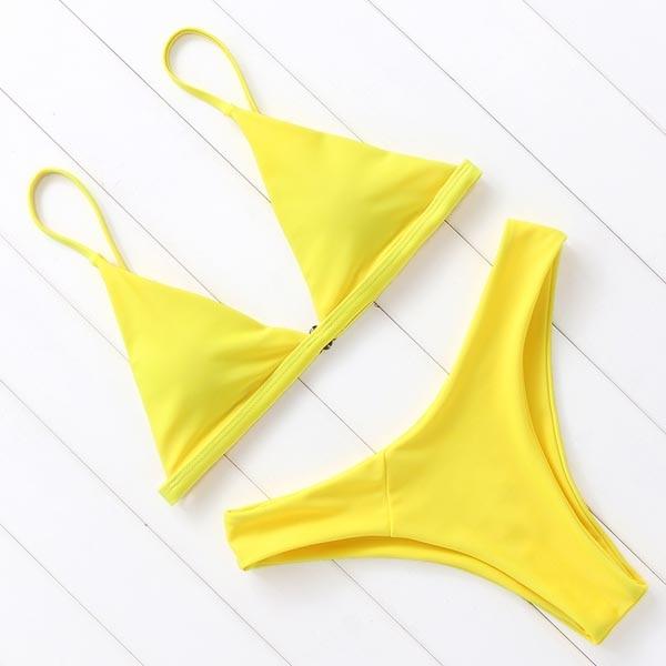 Bikini Swimwear Women Swimsuit Push Up Micro Bikinis Set Swimming Bathing Suit Beachwear Summer Thong Bottom Two Piece Bikini Double Shoulder Straps Cute Swimsuit Triangle Bathing Bikini