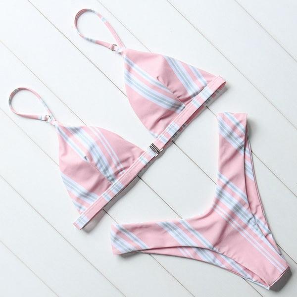 Bikini Swimwear Women Swimsuit Push Up Micro Bikinis Set Swimming Bathing Suit Beachwear Summer Thong Bottom Two Piece Bikini Double Shoulder Straps Cute Swimsuit Triangle Bathing Bikini