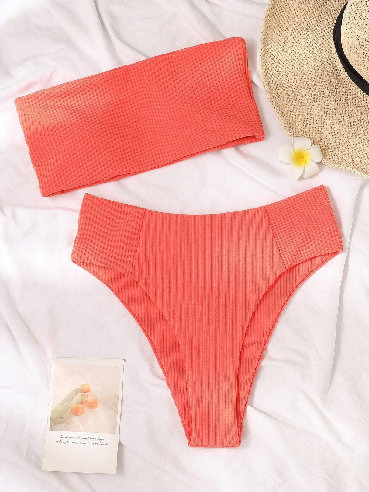 Bikinis Swimsuit Women Push Up Bikini Set Female Swimwear Women's Strapless Solid Color 2 Pieces Bathing Suit Swimsuit Swimsuits Off Shoulder High Waist Bathing Suit High Cut Swimwear For Summer