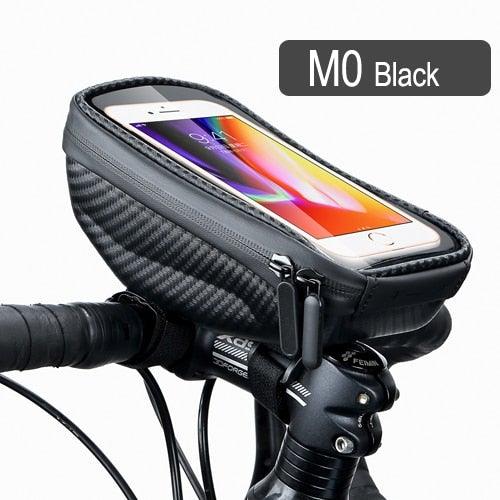 Black Bike Bag Frame Front Top Tube Cycling Bag Waterproof Phone Case Touchscreen Bag Pack Bicycle Accessories Bike Bicycle Bag Waterproof Bike Phone Mount Bag Front Frame Top Tube Handlebar Bag Touch Screen Holder Case For Cell Phones 6.6in