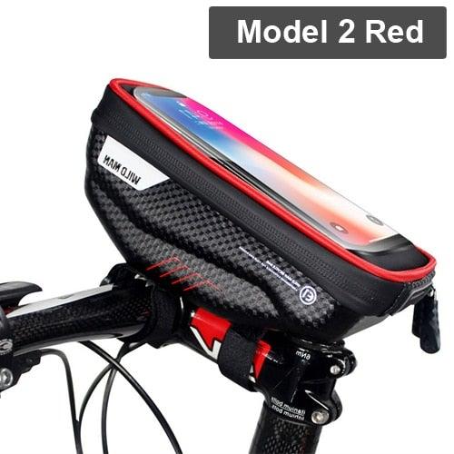 Black Bike Bag Frame Front Top Tube Cycling Bag Waterproof Phone Case Touchscreen Bag Pack Bicycle Accessories Bike Bicycle Bag Waterproof Bike Phone Mount Bag Front Frame Top Tube Handlebar Bag Touch Screen Holder Case For Cell Phones 6.6in