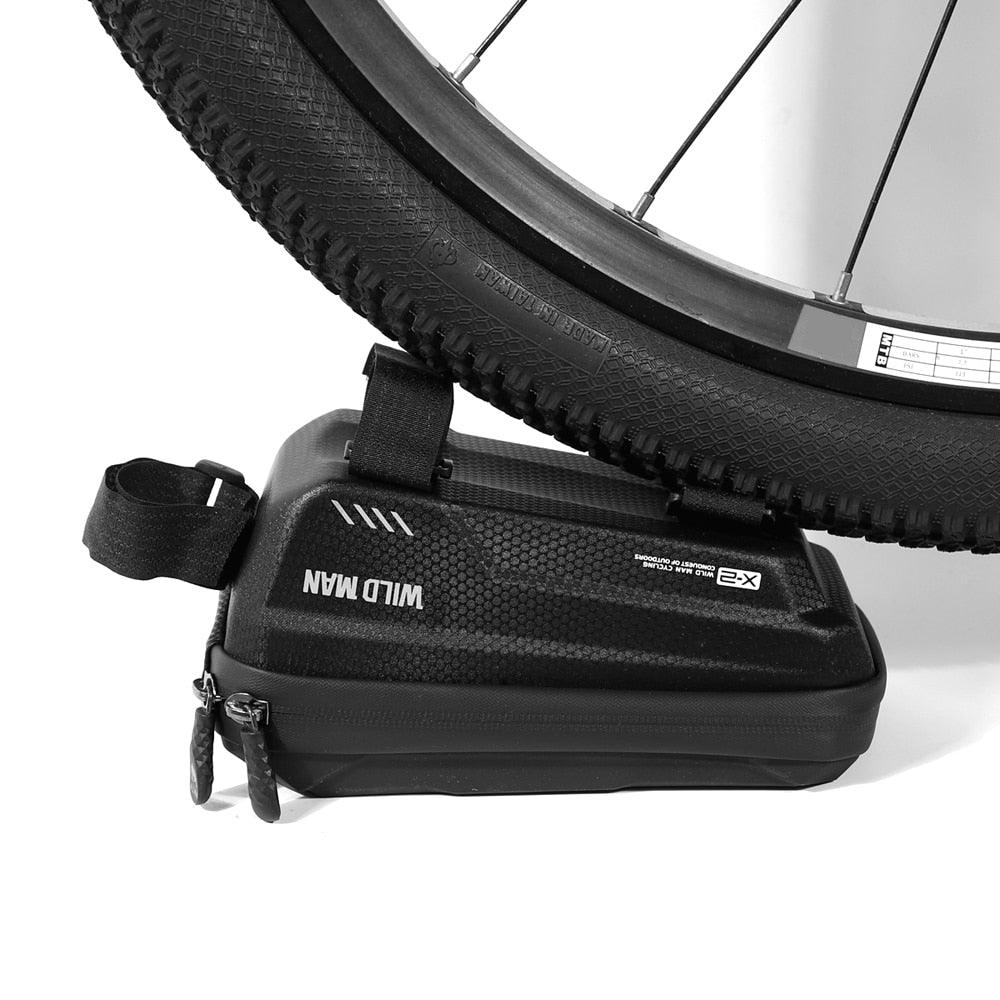 Black Bike Bag Frame Front Top Tube Cycling Bag Waterproof Phone Case Touchscreen Bag Pack Bicycle Accessories Bike Bicycle Bag Waterproof Bike Phone Mount Bag Front Frame Top Tube Handlebar Bag Touch Screen Holder Case For Cell Phones 6.6in