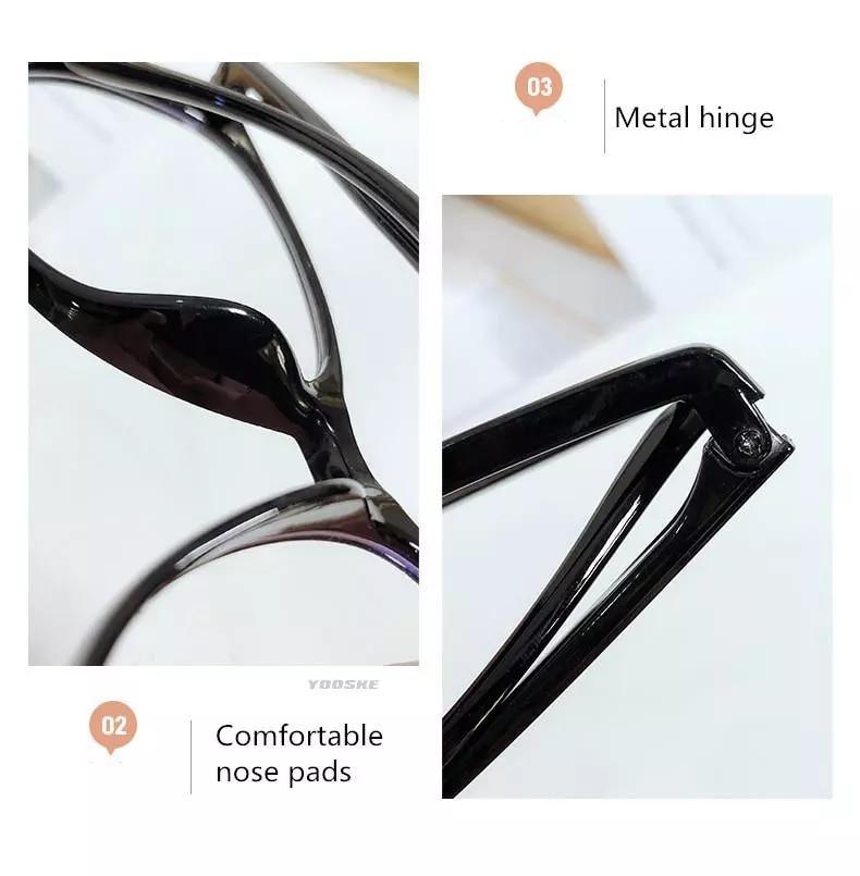 Black Fashion Anti Blue Light Transparent Computer Glasses Lightweight Frames For Women Men Round Eyewear Round Women Optical Eyewear Frames Vintage Cat Eye