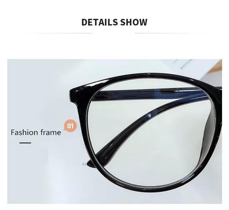 Black Fashion Anti Blue Light Transparent Computer Glasses Lightweight Frames For Women Men Round Eyewear Round Women Optical Eyewear Frames Vintage Cat Eye
