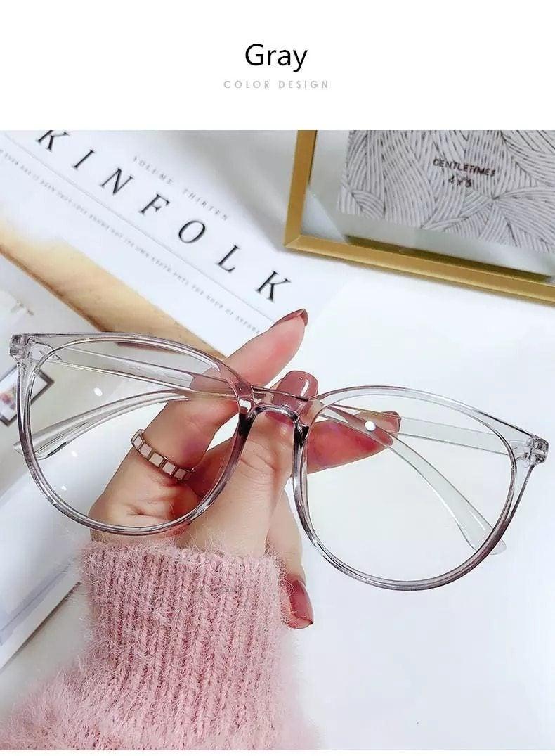Black Fashion Anti Blue Light Transparent Computer Glasses Lightweight Frames For Women Men Round Eyewear Round Women Optical Eyewear Frames Vintage Cat Eye