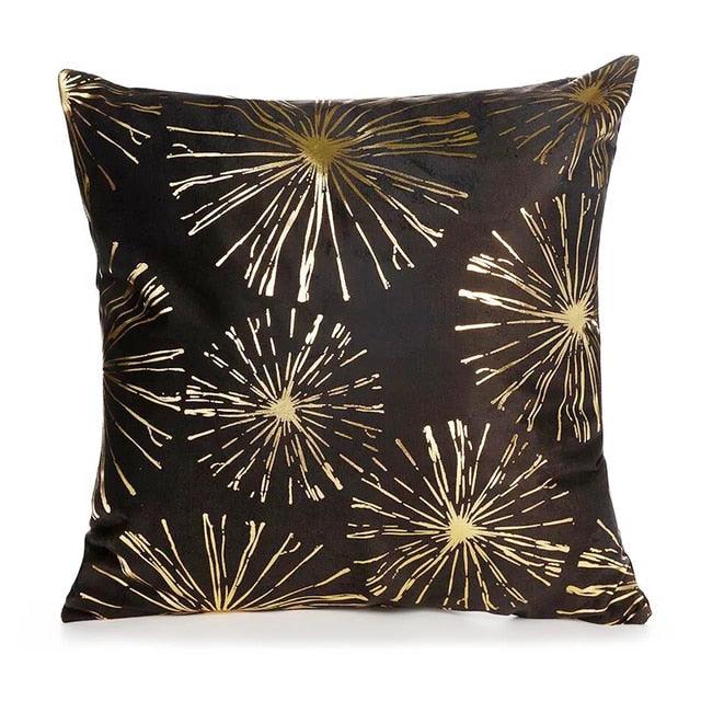 Black Gold Pillow Geometric Cushion Hot Pillows For Chairs Seat Pillowcase Black Striped Pillow Case Luxury Soft Cushion Covers Decor Home Livingroom Decoration 45x45CM