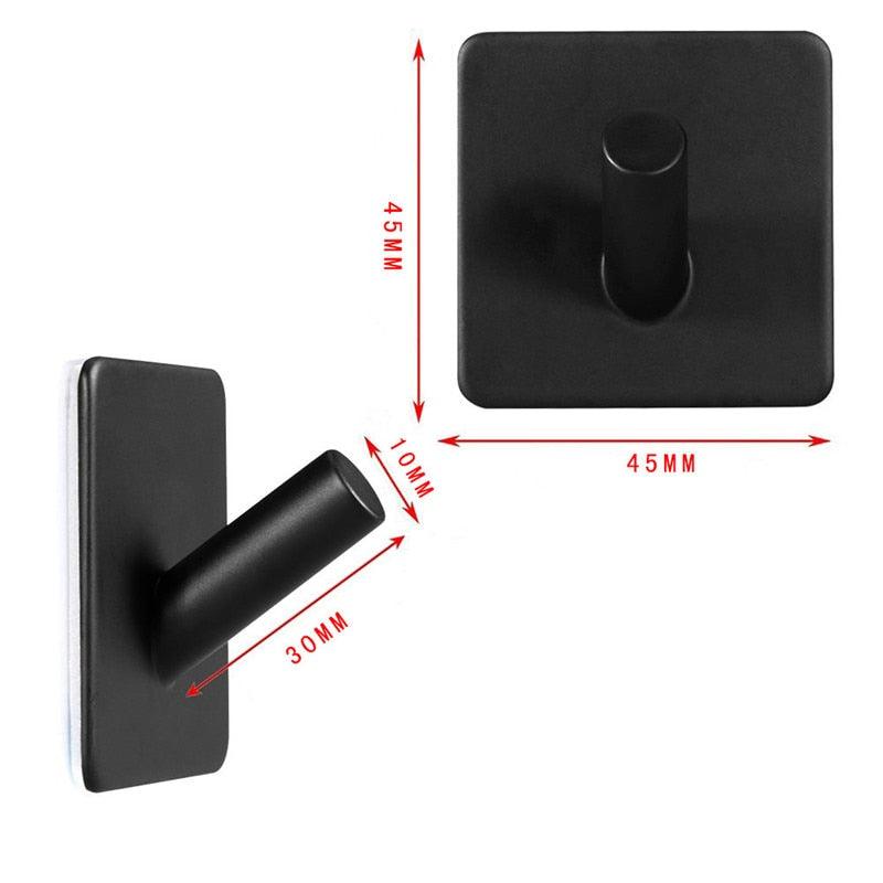 Black Robe Hook Wall Hook Towel Hook for Bathroom Stainless Steel Coat Hook Rustproof Hook Hanger for Kitchen Hardware Stainless Steel Hooks Waterproof and Oilproof Bathroom Kitchen Self Adhesive Hooks for Hanging Coat Hat Towel