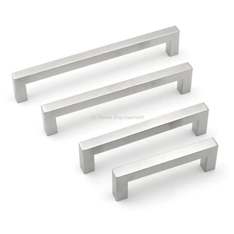 Black Silver Gold Cabinet Handle Square Furniture Hardware Stainless Steel Kitchen Door Knobs Cupboard Wardrobe Drawer Pulls Square Bar Cabinet Pull Drawer Handle Stainless Steel Modern Hardware For Kitchen And Bathroom Cabinets