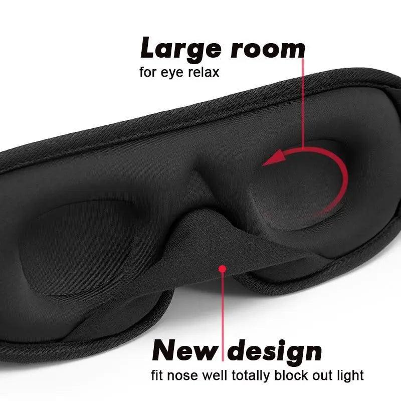 Black Soft Padded Sleeping Mask For Eyes Lightweight Blindfold Night Mask Modern Adjustable Super Smooth Eye Patch For Sleep