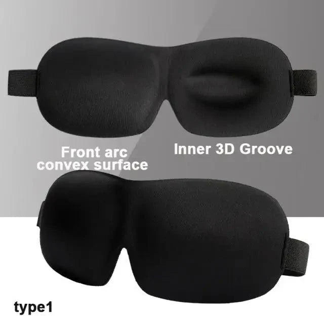 Black Soft Padded Sleeping Mask For Eyes Lightweight Blindfold Night Mask Modern Adjustable Super Smooth Eye Patch For Sleep