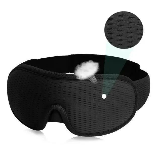 Black Soft Padded Sleeping Mask For Eyes Lightweight Blindfold Night Mask Modern Adjustable Super Smooth Eye Patch For Sleep