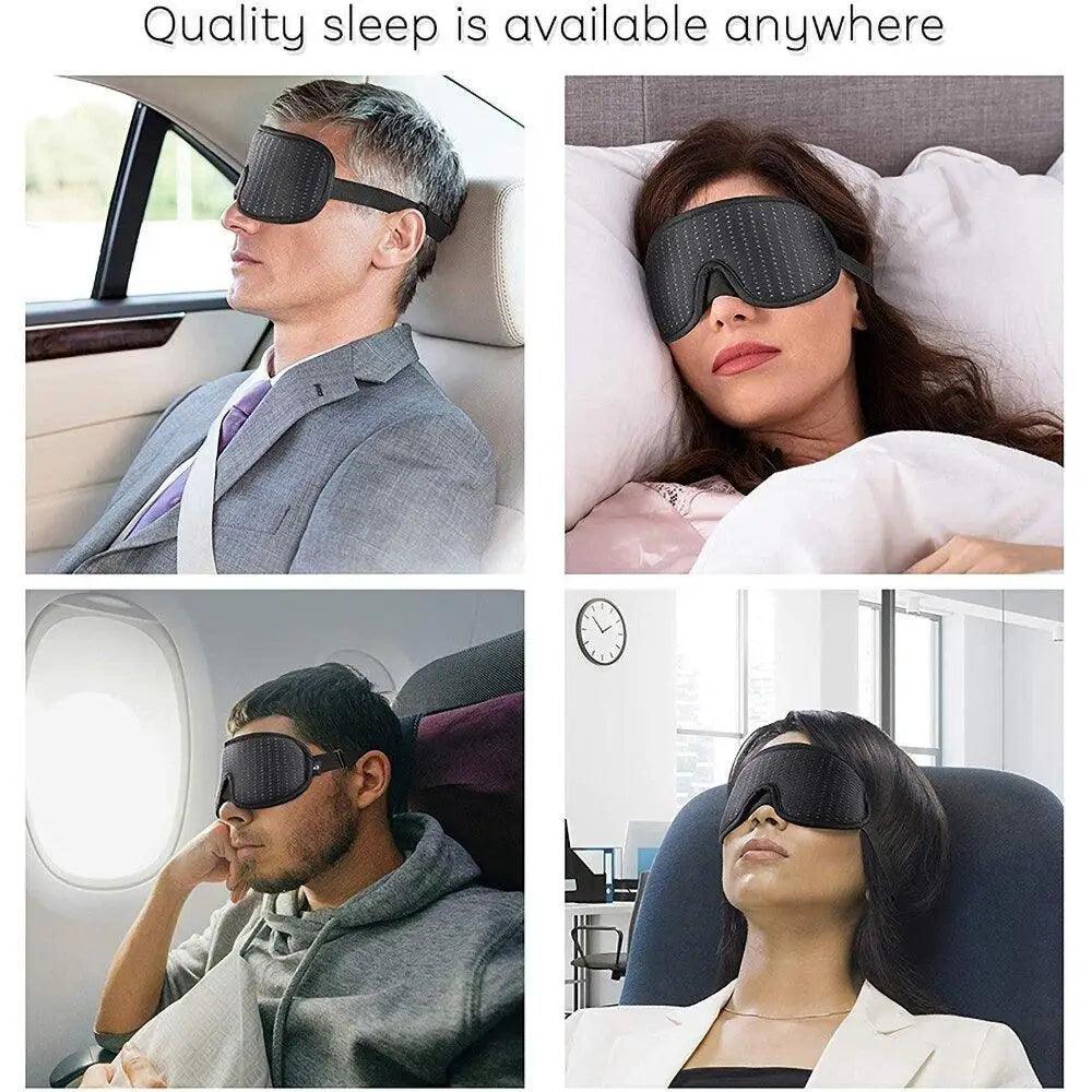 Black Soft Padded Sleeping Mask For Eyes Lightweight Blindfold Night Mask Modern Adjustable Super Smooth Eye Patch For Sleep