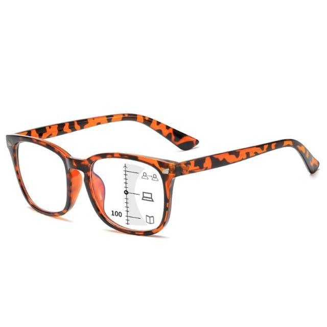 Black Square Multifocal Progressive Reading Glasses For Men Fashion With Diopters Anti-glare Computer Reading Gaming TV Phones Transparent Glasses For Women Men