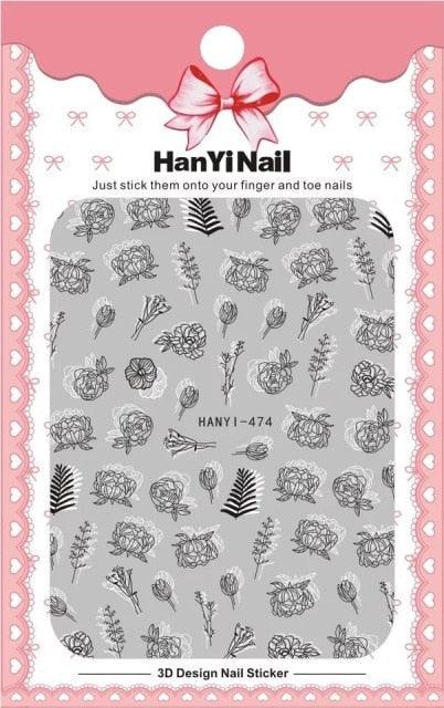 Black White 3D Nail Sticker Decals Cool English Letter Nail Art Decoration Manicure Design Christmas New Year Gift French Nail Art Stickers Decals 8Sheets Nail Art Supplies 3D Self-Adhesive Nail Art Decoration Pattern Nail Accessories Classic Simple