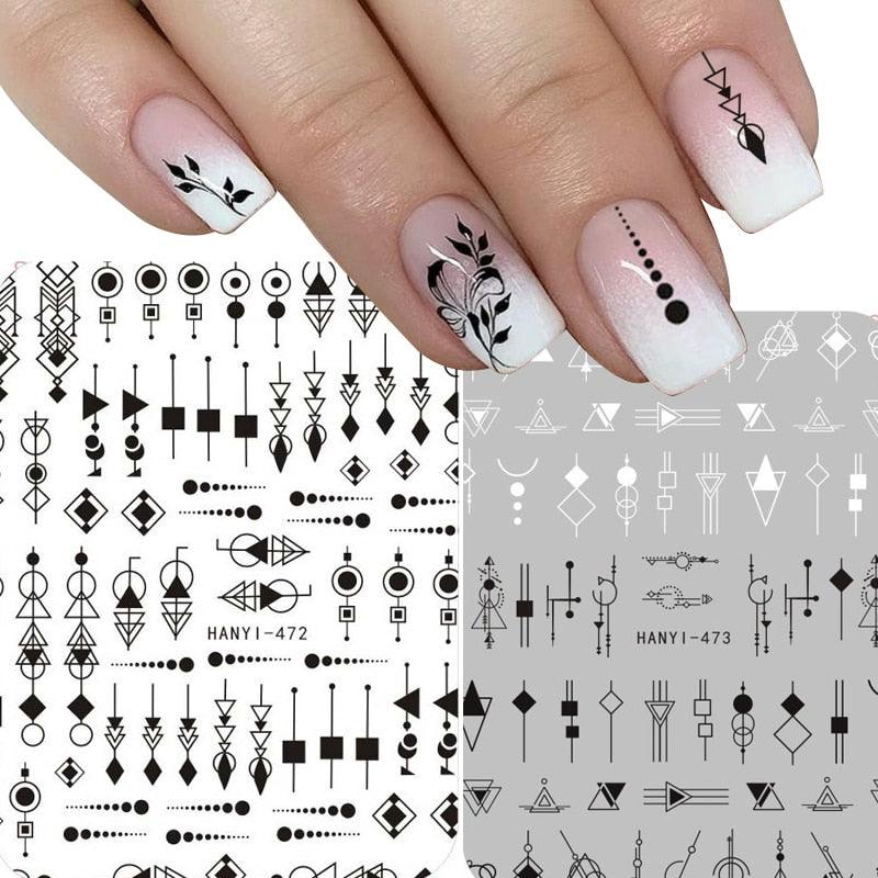 Black White 3D Nail Sticker Decals Cool English Letter Nail Art Decoration Manicure Design Christmas New Year Gift French Nail Art Stickers Decals 8Sheets Nail Art Supplies 3D Self-Adhesive Nail Art Decoration Pattern Nail Accessories Classic Simple