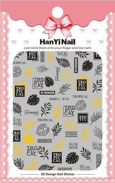 Black White 3D Nail Sticker Decals Cool English Letter Nail Art Decoration Manicure Design Christmas New Year Gift French Nail Art Stickers Decals 8Sheets Nail Art Supplies 3D Self-Adhesive Nail Art Decoration Pattern Nail Accessories Classic Simple