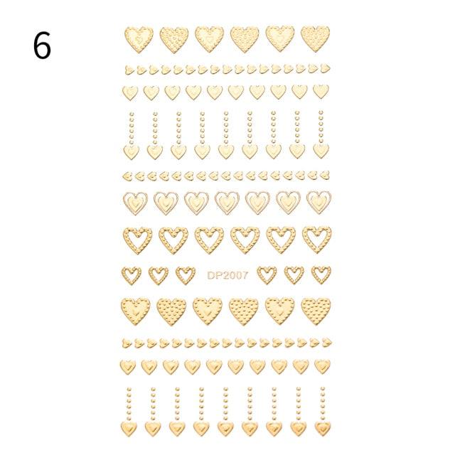 Black White 3D Nail Stickers Metal Gold Silver Geometric Tassel Strip Line Adhesive Transfer Decals Nail Art Design Gold Silver Metal Nail Sticker Metallic Curve Strip Line Nail Decal Self-Adhesive 3D Wave Design Nail Tips Decorations Manicure for Women